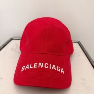 Balenciaga Red Baseball Cap